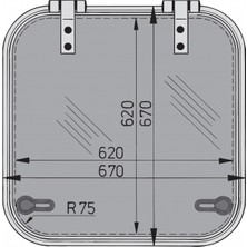 Vetus Hatch. Tip Planus PLA62 Tip Dıştan Dışa 670X670 mm