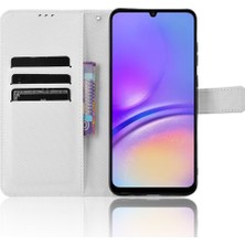 Cool-M Samsung Galaxy A05 4g Kasa Deri Stand Elmas Doku Koruyucu Telefon Kapağı (Yurt Dışından)