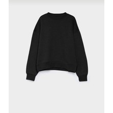 Challis Tasarım Kadın Bisiklet Yaka Içi Polarlı Sweatshirt