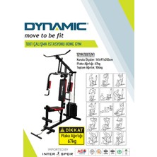 Dynamic 1001 Çalışma İstasyonu (Siyah Renk) – 67kg Plaka Ağırlıklı