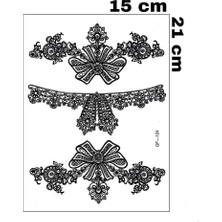 Mecit Tuhafiye Fiyonk Çiçek Desenli Bacak Kol Vucut Geçici Dövme