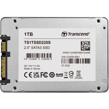 Transcend TS1TSSD225S 1TB, 2.5" SSD, SATA3, 3D TLC