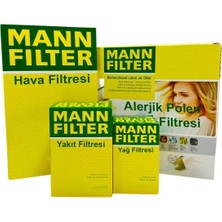 Mann Fılter Vw Bora 1.6 16V Benzinli Mann Filtre Bakım Seti 2000-2006 Hava+Yağ+Yakıt+A.alerjik Polen