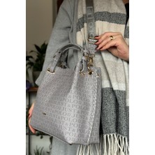 Just Polo 4 Bölmeli Büyük Boy Örgülü Model Ayarlanabilir Askılı Kadin Omuz Cantasi 2180 Füme