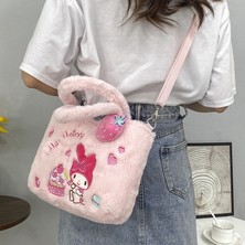 Beautifyy Sevimli Çizgi Film Çanta Sanrio Çanta Kuromi Tarçın Köpek Omuz Crossbody Çanta Peluş Oyuncak (Yurt Dışından)