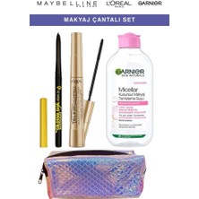 Maybelline New York Maybelline Argan Yağı Içeren Göz Kalemi Telescopic Maskara Ve Makyaj Temizleme Seti