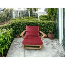 Zerka Concept Monza Bahçe Balkon Masif Kestane Ahşap Kollu Koltuk - 1 Adet Tekli Koltuk Bordo