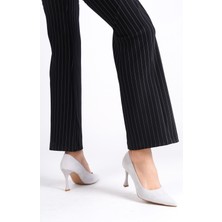Mubiano Hakiki Deri MB970-GR Kadın İnce 9 cm Topuklu Gri Süet Stiletto & Topuklu Ayakkabı