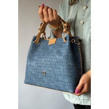 Just Polo 4 Bölmeli Büyük Boy Örgülü Model Ayarlanabilir Askılı Kadin Omuz Cantasi 4031 Koyu Kot