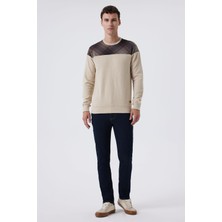Lee Cooper Zayn Erkek Sweatshırt Bej-Kahve