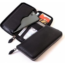 Vanilla Collection Telefon Bölmeli  Unisex Vegan Deri Kartlık Cüzdan Xclub Model