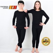Vitmo Çocuk  Termal Siyah Alt-Üst  Takım Kışlık Içlik Unisex