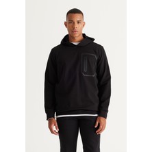 ALTINYILDIZ CLASSICS Erkek Siyah Standart Fit Normal Kesim Kapüşonlu Pamuklu Sweatshirt