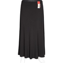 Hesna Kadın Bensu Büyük Beden Sandy Çapraz Astarsız Siyah Etek