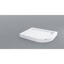 Shower 100X130 Oval Asimetrik Duş Teknesi (Panelli)