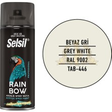 Selsil Rainbow Akrilik Sprey Boya Beyaz Gri 400 Ml. - RAL9002