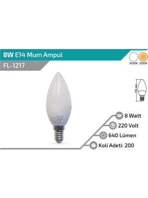 Forlife 8W E14 Ledli Soft Mum Ampul Günışığı 3200K