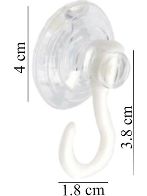 Artlantis Askılı Vantuz Öpücük 4 cm 3 Adet Büyük Kancalı Cam Vantuzu Öpücük Cam Askısı Pvc Vantuz Mutfak Banyo Pencere ve Kapı Camı Vantuzu