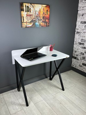 Hey Modüler Mobilya Hayal Çalışma Masası Bilgisayar Ofis Masası Metal Siyah Ayaklı 90  cm