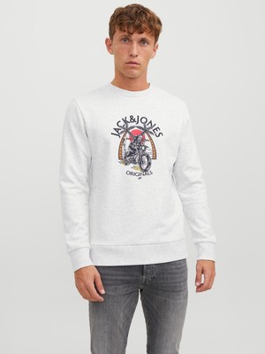 Jack & Jones Jorboney Erkek Beyaz Sweatshirt 12244220-White