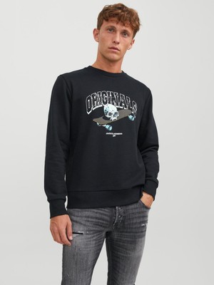 Jack & Jones Jorboney Erkek Siyah Sweatshirt 12244220-Black