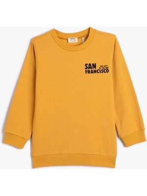 Koton Sweatshirt Uzun Kollu Bisiklet Yaka San Francisco Baskı Detaylı