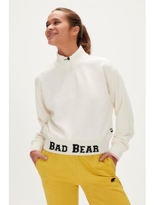 Bad Bear Zoe Half-Zıp Sweatshırt Beyaz Kadın Sweatshirt