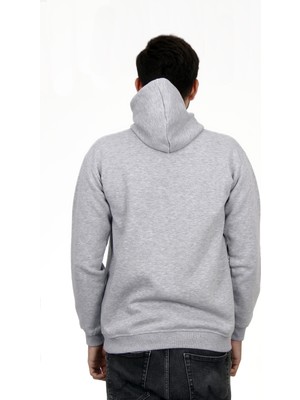 Hescaa Unisex Kapşonlu Gri Sweatshirt