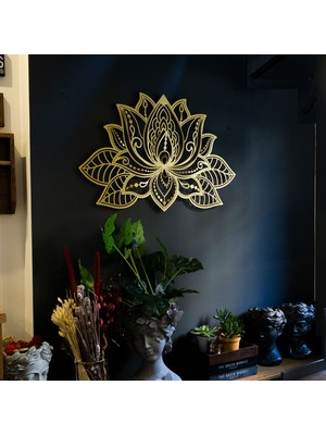 3D Lotus Mandala Metal Duvar Tablosu - Dekoratif Salon Tabloları - Ev Ofis Dekorasyonu - APT524