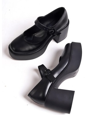 Modabuymus Biza Siyah Mat Kalın Platform Topuklu Mary Jane Günlük Ayakkabı Özellikleri