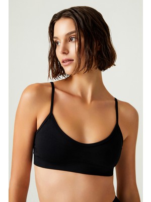Los Ojos x Melodi Siyah Seamless Destekli Askılı Spor Sütyeni Adjust
