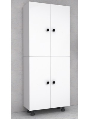 Labelladizayn 4 Bölmeli Çok Amaçlı Mutfak Kiler Banyo Balkon Dolabı 60 Cm  MDF