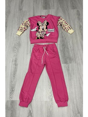 Minik İkon Zara Leopar Kol Minnie 3 Iplik Takım Pembe