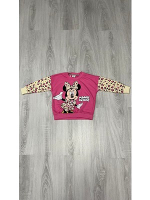 Minik İkon Zara Leopar Kol Minnie 3 Iplik Takım Pembe