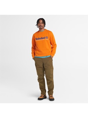 Timberland Logo Işlemeli Erkek Turuncu Sweatshirt