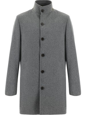 Kiğılı Yünlü Slim Fit Kaban