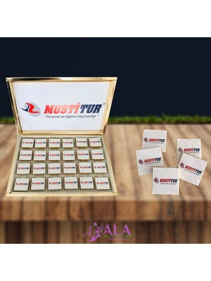 Kurumsal Çikolata Kutusu 48 Adet Etiketli Madlen Firmalara Özel Baskılı