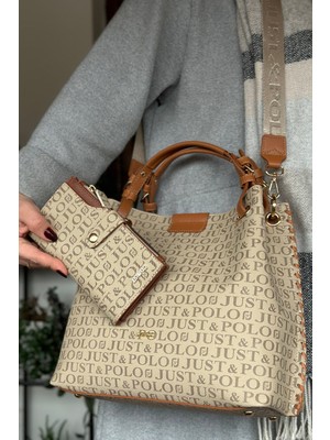 Just Polo 4 Bölmeli Büyük Boy Örgülü Model Ayarlanabilir Askılı Kadin Omuz Cantasi 2180 Kumtaba Kombin