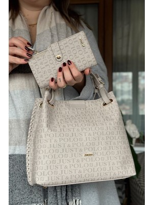 Just Polo 4 Bölmeli Büyük Boy Örgülü Model Ayarlanabilir Askılı Kadin Omuz Cantasi 2180 Taş Kombin