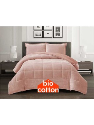 Bio Cotton Pudra Peluş Kadife/wellsoft Tek Kişilik Ergonomik Yorgan Seti (Yastık Kılıflı)