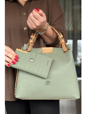 Just Polo 4 Bölmeli Büyük Boy Örgülü Model Ayarlanabilir Askılı Kadin Omuz Cantasi 4031 Yeşil Kombin