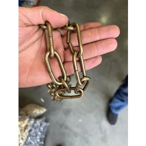 Büyük Avize Zinciri 5 mm, 5 Metre Antik Sarı Renk, Kaynaksız Metal Zincir