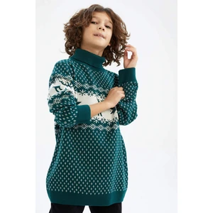 Erkek Çocuk Yılbaşı Temalı Balıkçı Yaka Triko Kazak X9741A623CW