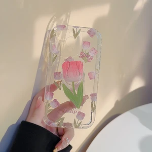 Quicksand Tutuculu Apple iPhone 15 Plus Şeffaf Çiçek Telefon Kılıfı (Yurt Dışından)