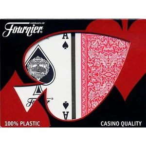 ikili Deste 100% Plastik  Oyun Kartı-kırmızı ve mavi