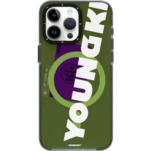 iPhone 15 Pro Max Uyumlu Kılıf Magsafe Şarj Özellikli Youngkit Binfen Serisi Yazı Temalı Kapak Yeşil