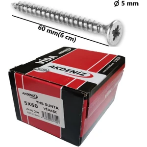 5X60 Sunta ve Ağaç Vidası Paket 200 Adet