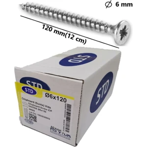 2 Adet 6X120 Sunta ve Ağaç Vidası 1 Paket 50 Adet