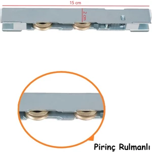 ŞENEL Yapı Market Çift Pirinç Tekerli Pvc Sürme Teker Kapı Pencere Rulmanlı Sürgü Teker