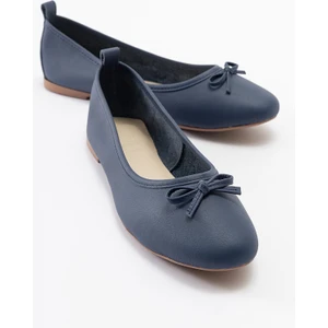 01 Lacivert Cilt Kadın Babet Lacivert Yumuşak Tabanlı Şık Tasarım